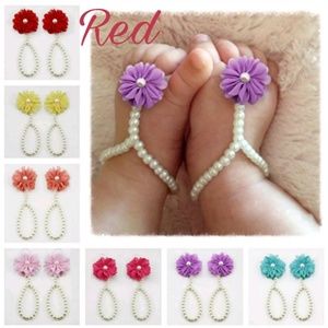 Absolutely ADORABLE barefoot sandal in Cheery Red